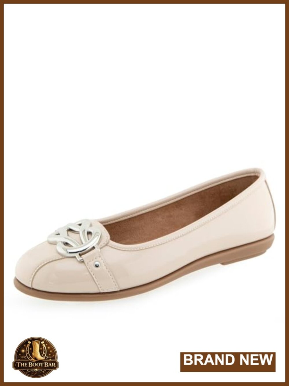 Aerosoles Big Bet Flats with Ortholite Foam Insole and Buckle Bow Ornamentation